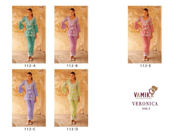 Veronica Vol 3 By Vamika 112 A To E Cord Set Top With Bottom Wholesale Market